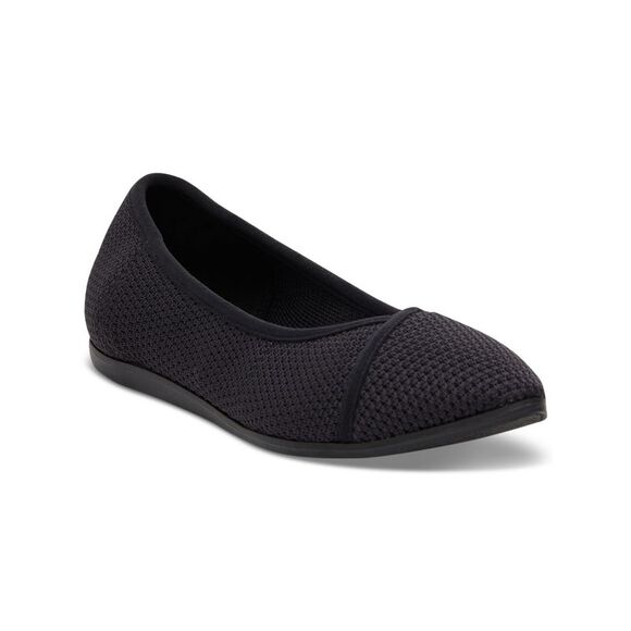 NWT TOMS Womens Black Knit Cushioned Katie Pointed Toe Slip On Flats Shoes 7.5 - Picture 1 of 5